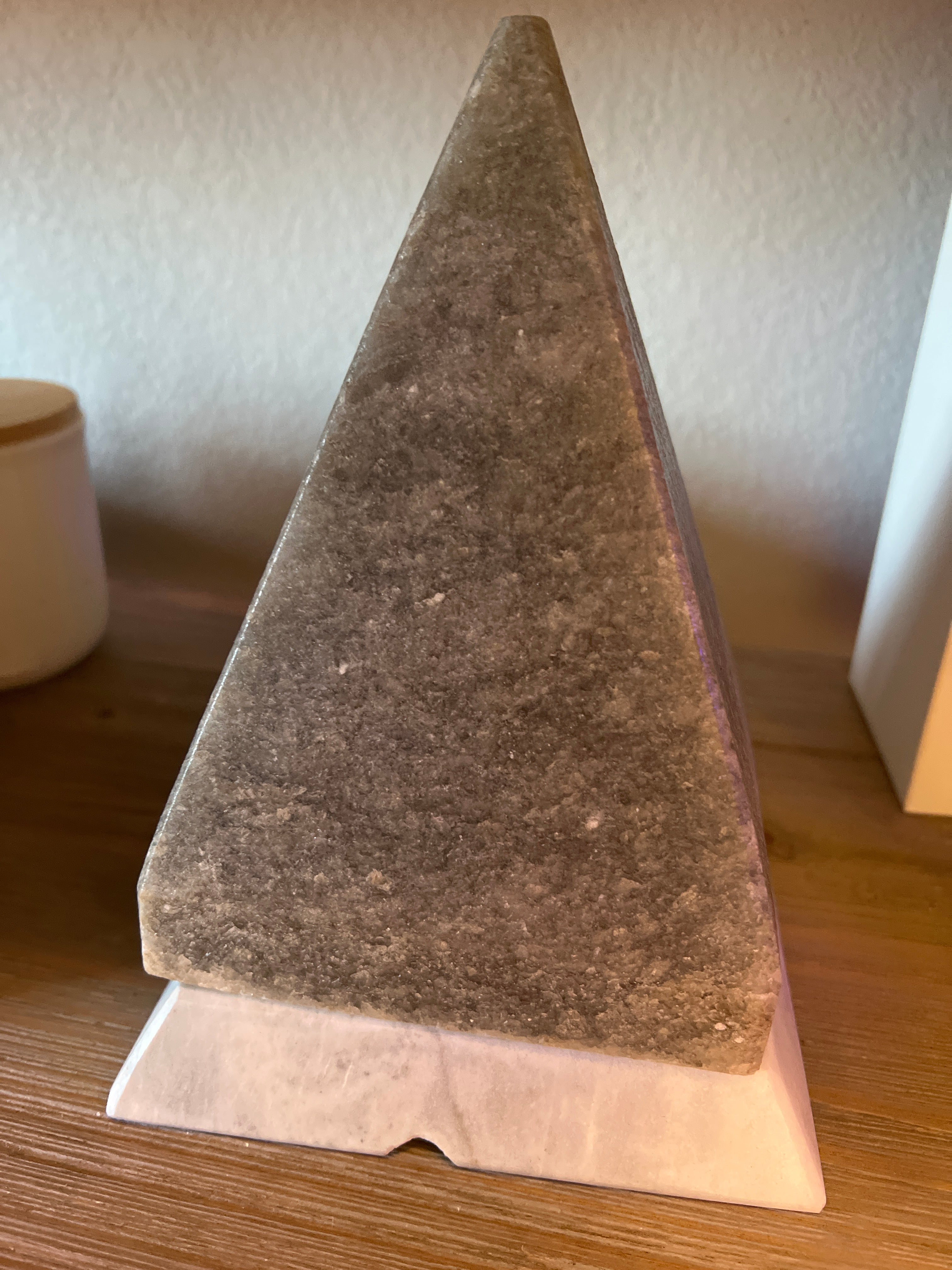 Gray Pyramid Salt Lamp