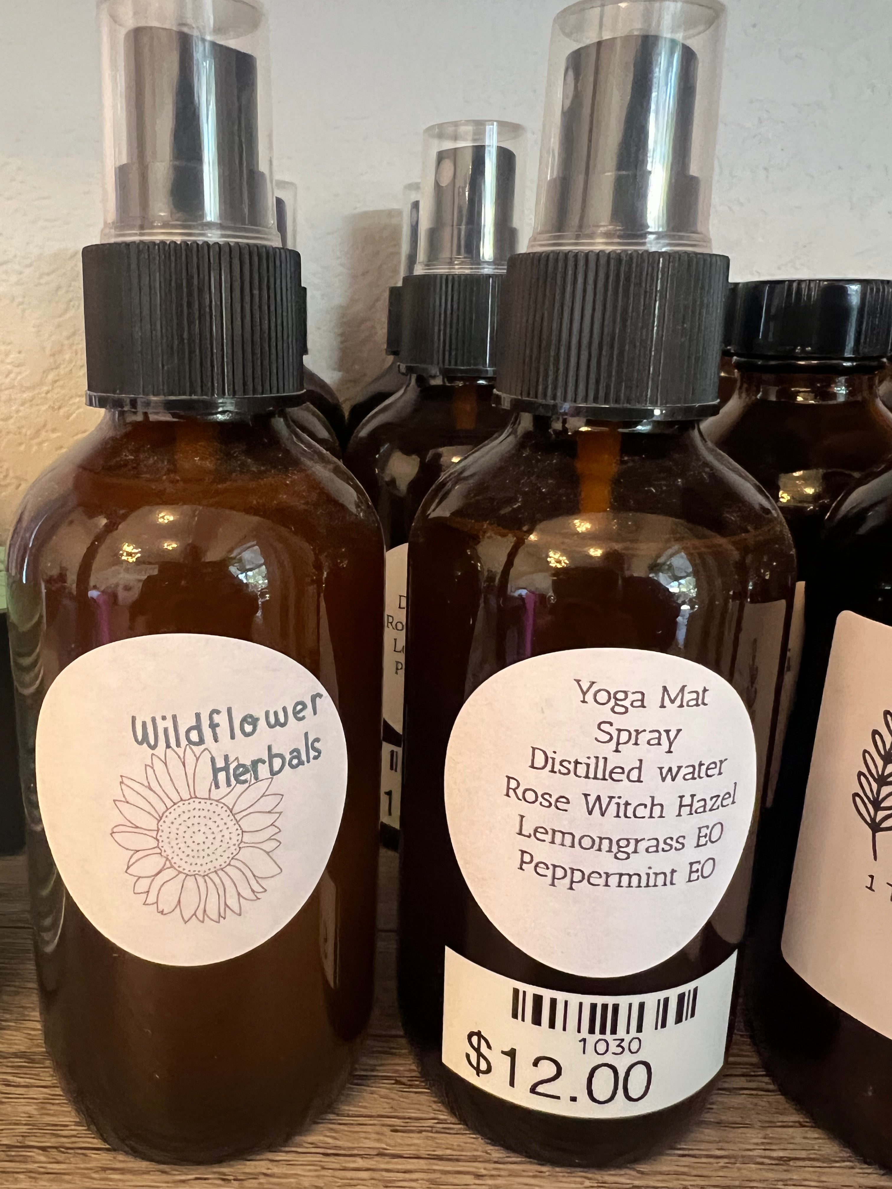 Yoga mat spray