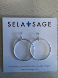 Sterling Silver Hoop Earrings (Hammered)