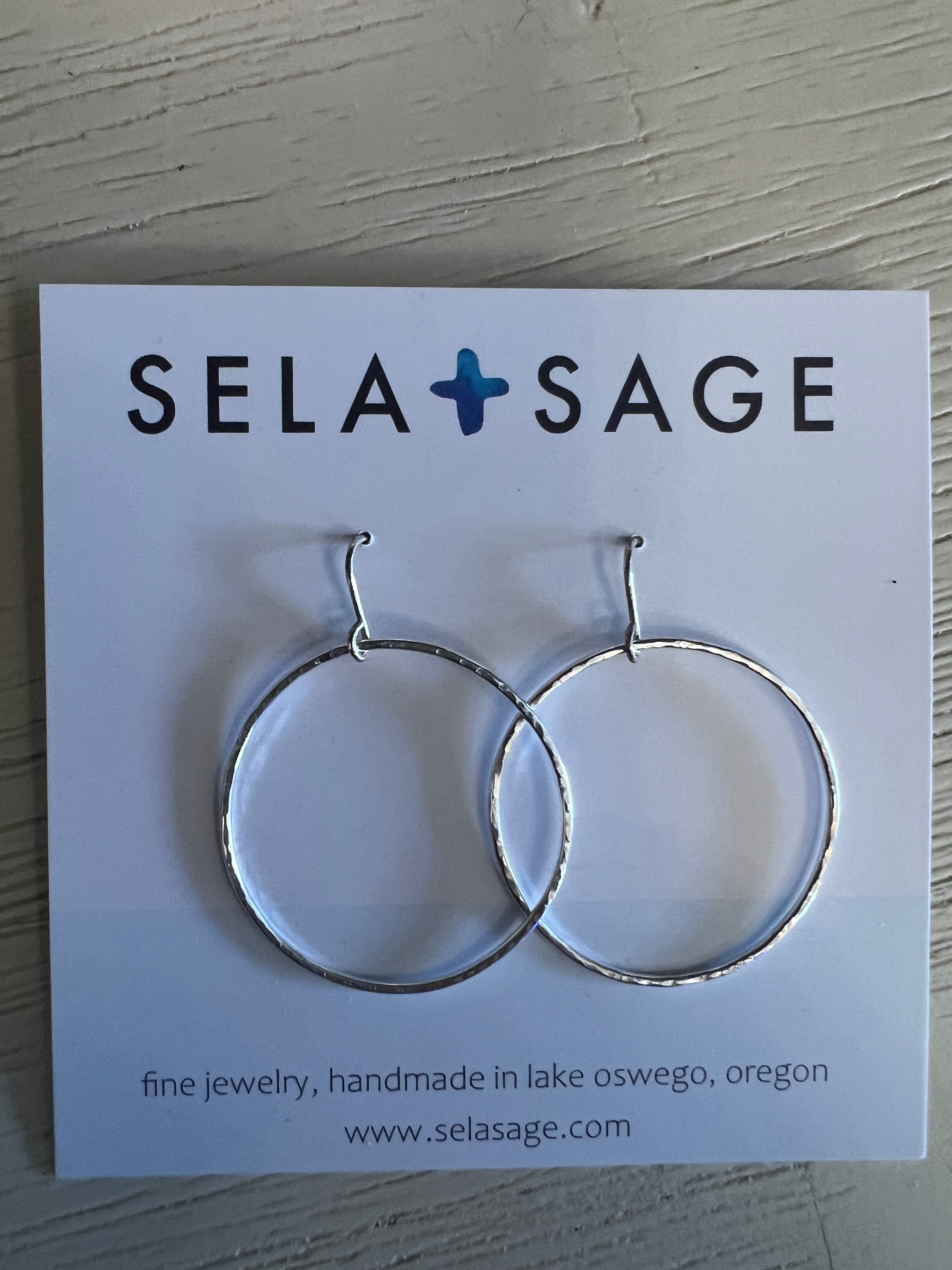 Sterling Silver Hoop Earrings (Hammered)