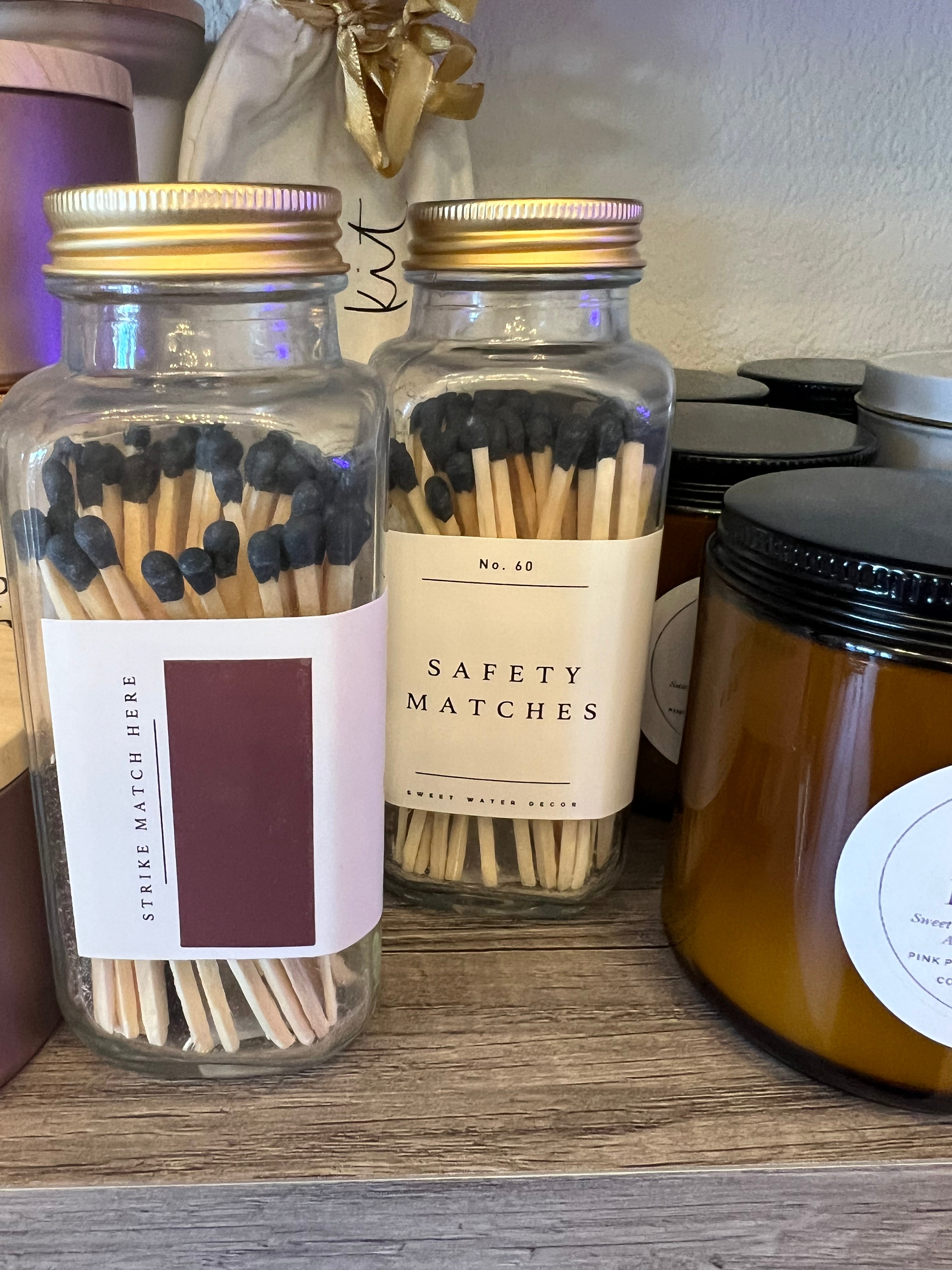 Black Safety Match Jar